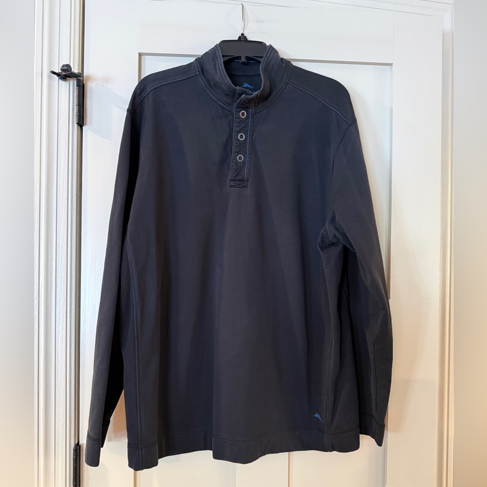 Tommy Bahama Black Long Sleeve Snap Pullover